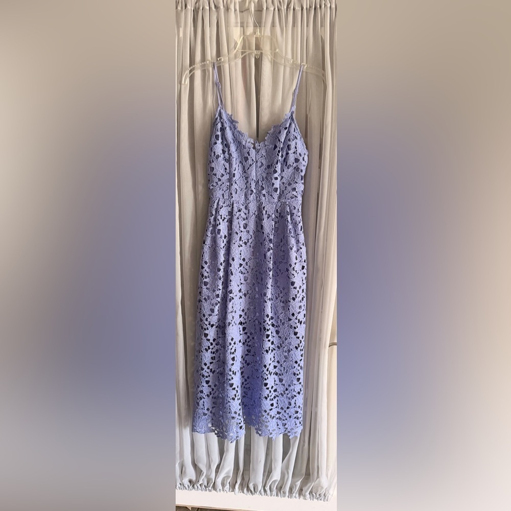 Astr The Label Lavender Lace Midi Dress with Slim Straps Medium